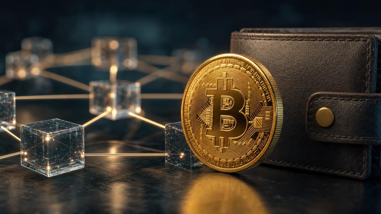 A Bitcoin wallet transfer screen beside an exchange order, with the BTC network, destination address, amount, fee, and confirmations being checked